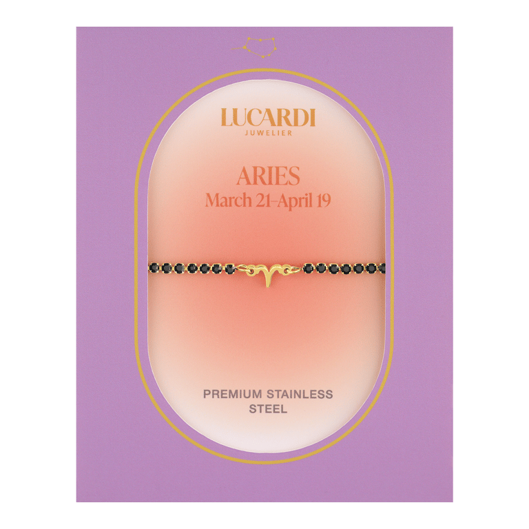 Stainless steel goldplated tennis armband Ram/Aries