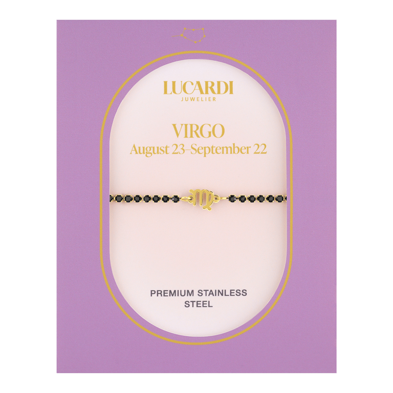 Stainless steel goldplated tennis armband Maagd/Virgio