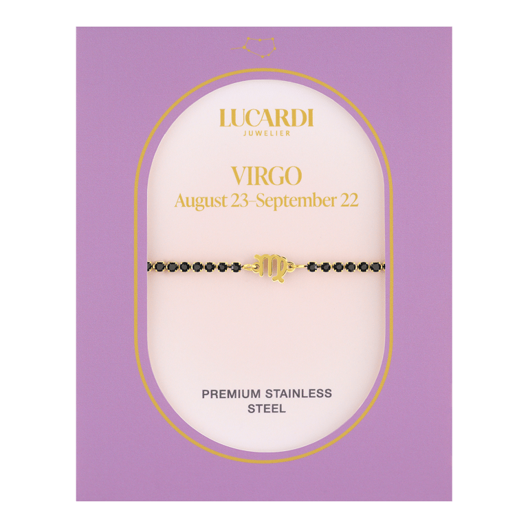 Stalen goldplated tennis armband Maagd/Virgio