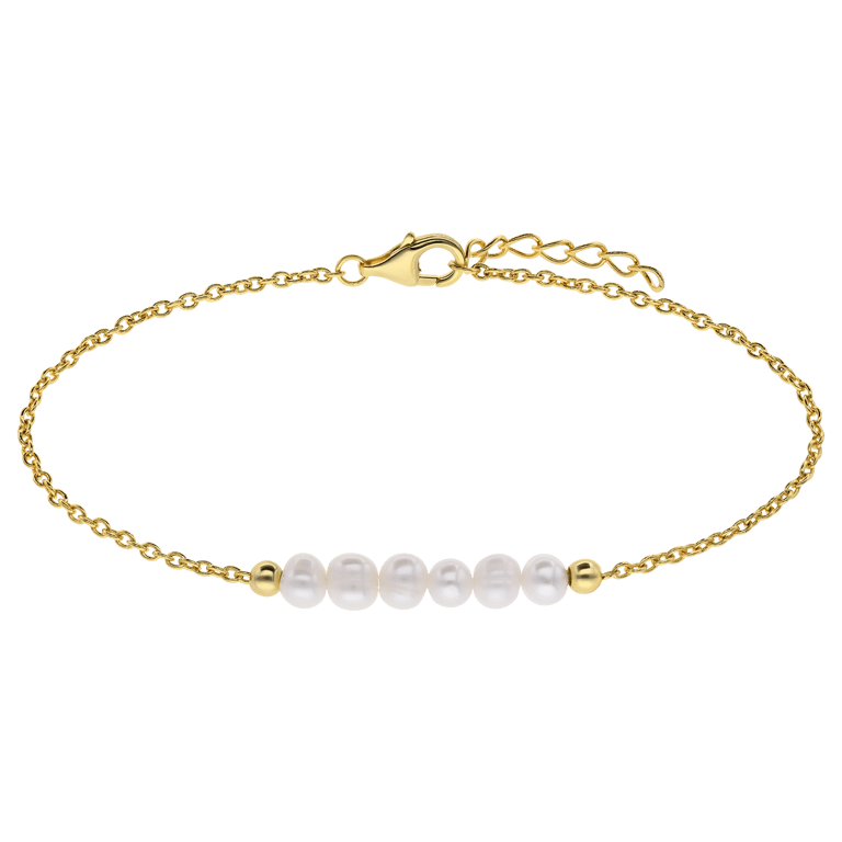 Zilveren goldplated parelarmband met parel voor dames