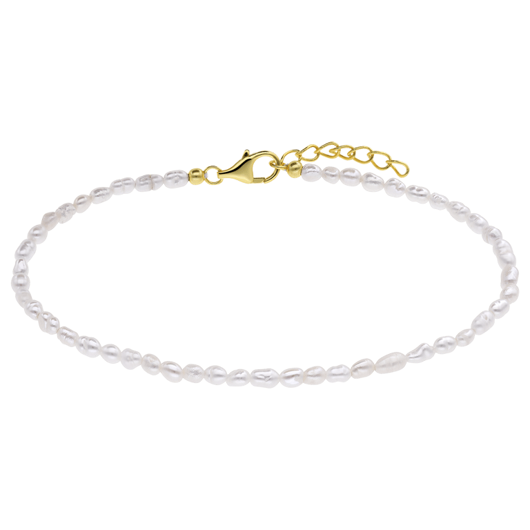 Zilveren goldplated parelarmband met parel voor dames