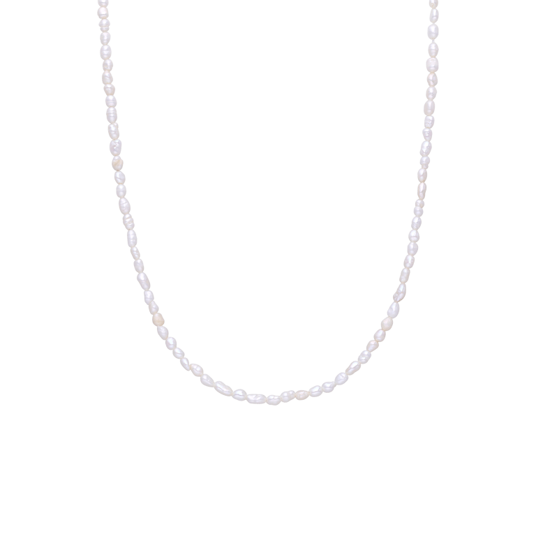 Halskette, 925 Silber, vergoldet, Süßwasserperle