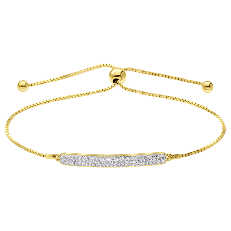 Zilveren goldplated fantasiearmband met kristal voor dames