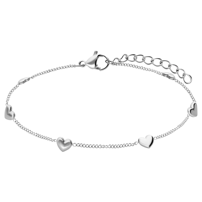 Armband aus Edelstahl mit 6 Herzen