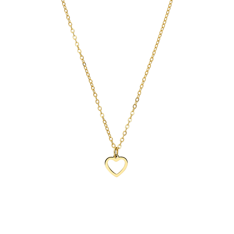 Stainless steel goldplated ketting met hanger hart voor dames