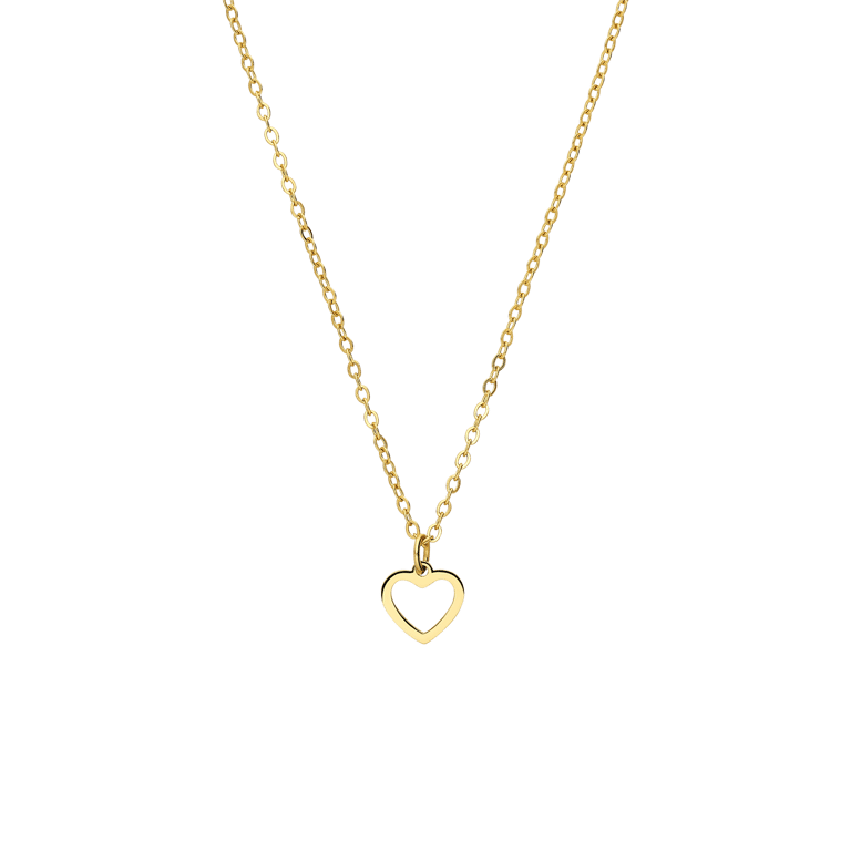Stalen goldplated ketting met hanger hart voor dames
