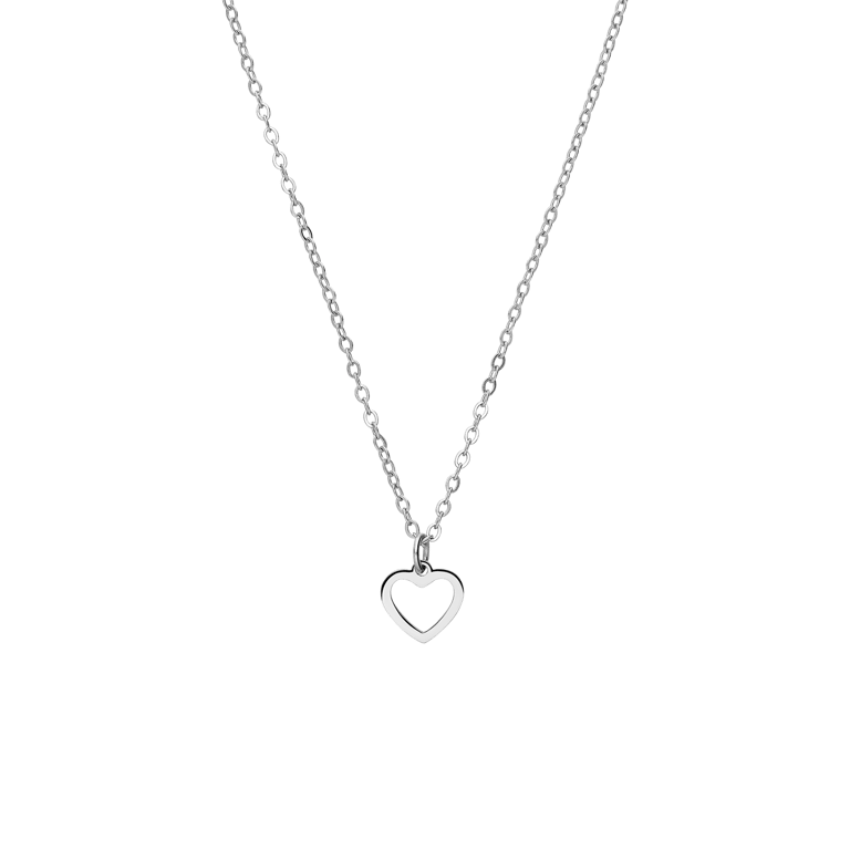 Stalen ketting met open hart