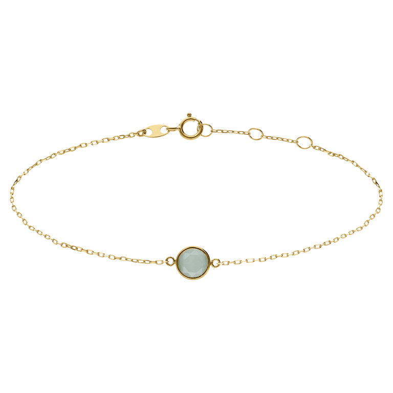 Armband aus 585 Gelbgold mit Geburtsstein-Anhänger, August