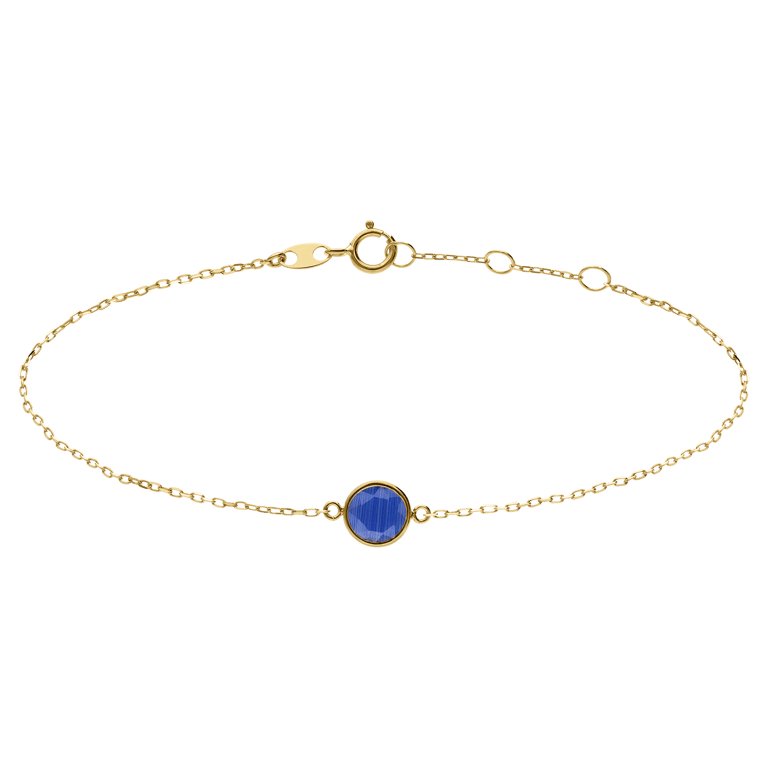 Armband aus 585 Gelbgold mit Geburtsstein-Anhänger, September