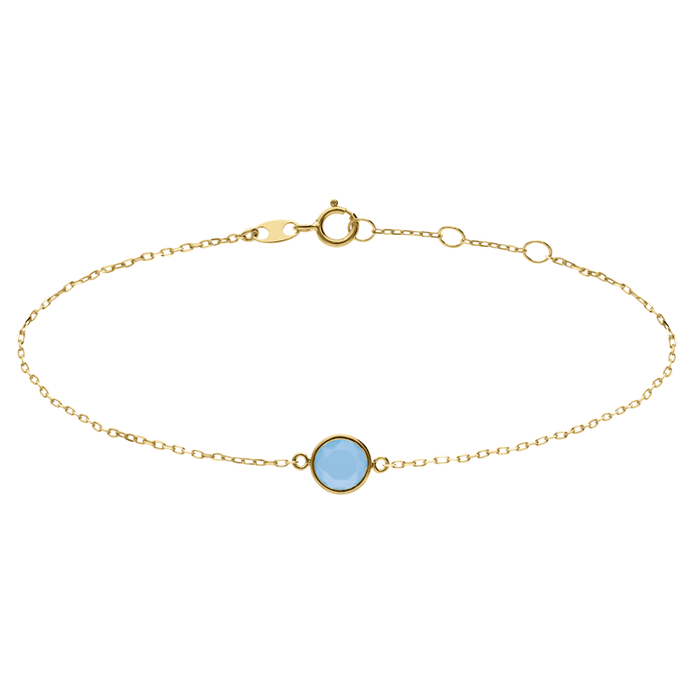 Armband aus 585 Gelbgold mit Geburtsstein-Anhänger, Dezember