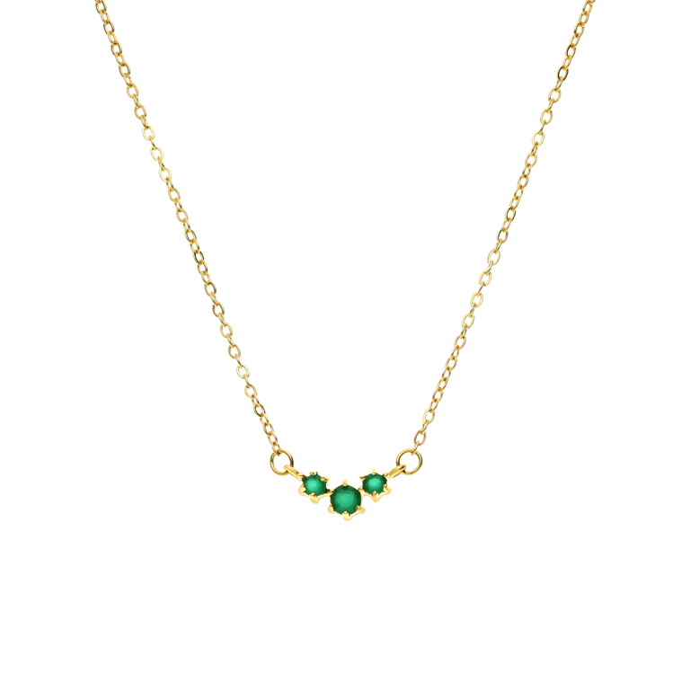Stalen goldplated vintage ketting met turquoise voor dames