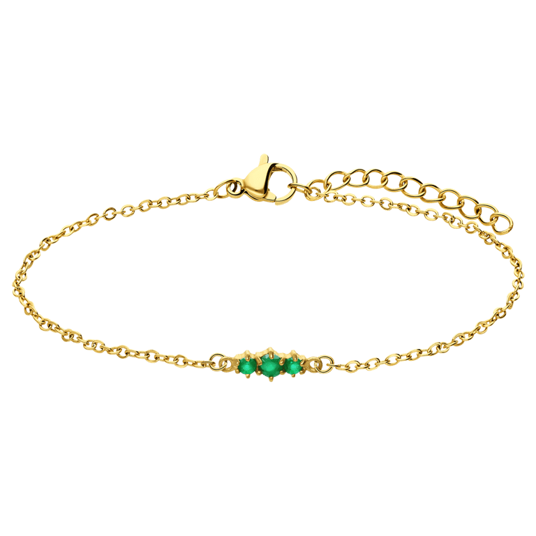 Stainless steel goldplated vintage armband met turquoise