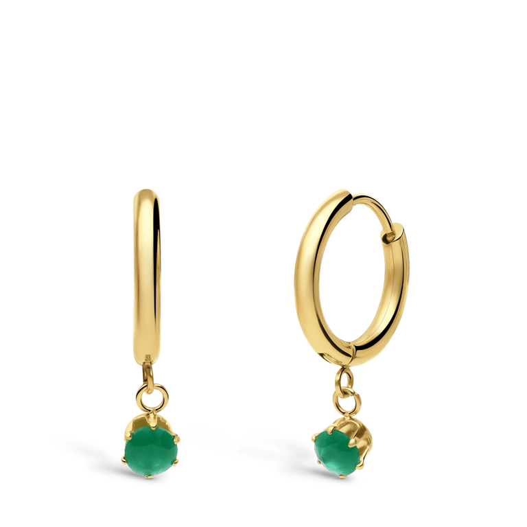 Stainless steel goldplated vintage oorringen met turquoise voor dames