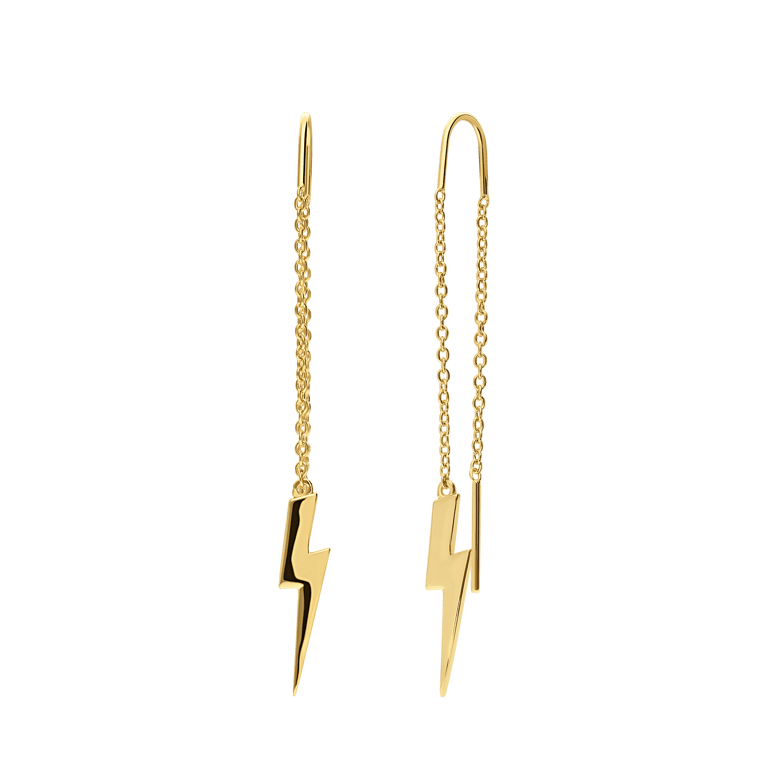 Zilveren goldplated oorhangers voor dames