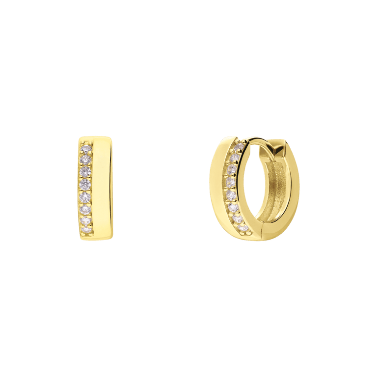 Zilveren goldplated oorringen met zirkonia voor dames