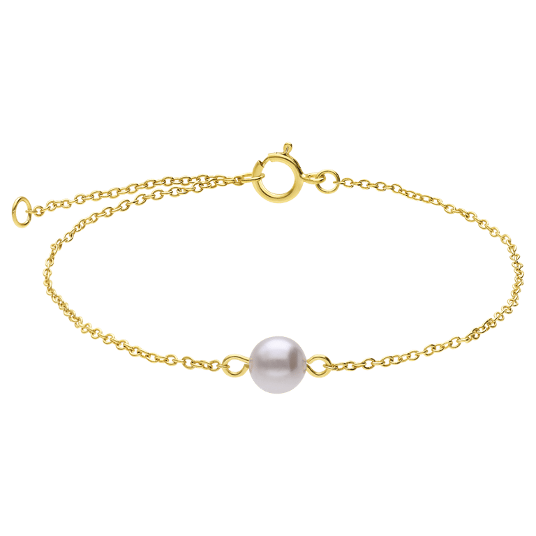Zilveren goldplated parelarmband voor dames