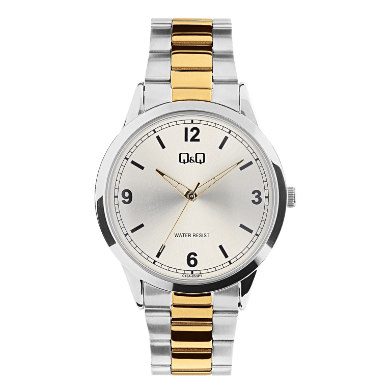 Q&Q Herrenarmbanduhr aus zweifarbigem Edelstahl C10A-053PY