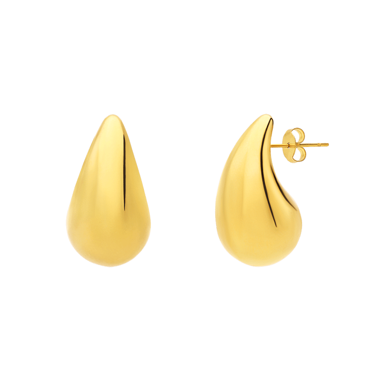 Stalen goldplated oorhangers druppel voor dames