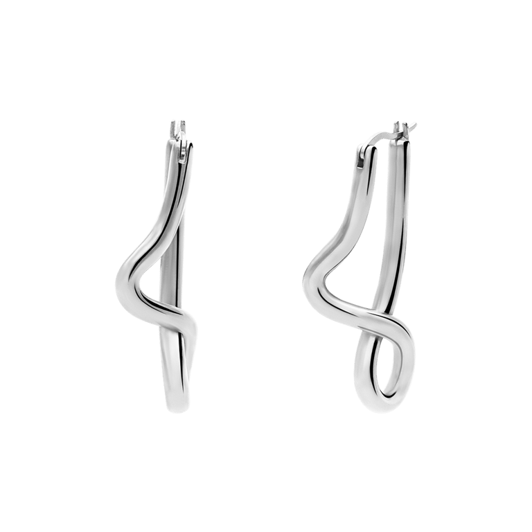 Camille stainless steel oorhangers asymmetrisch voor dames