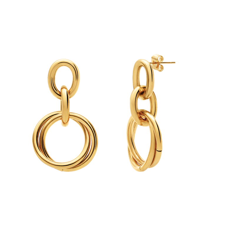 Stalen goldplated oorhangers voor dames