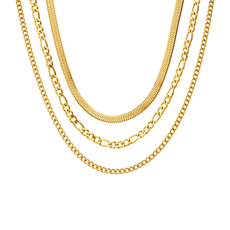 Stalen goldplated ketting voor dames