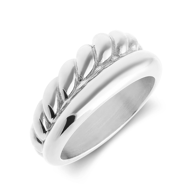 Stainless steel ring glad/twist