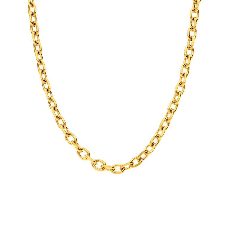 Stalen goldplated ketting chunky