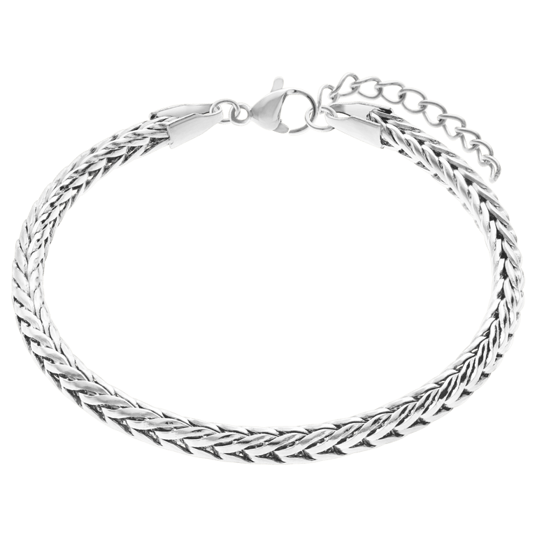 Stalen armband met vossenstaartschakel