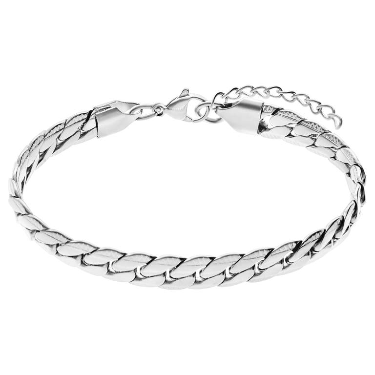 Stalen armband met gourmetschakel