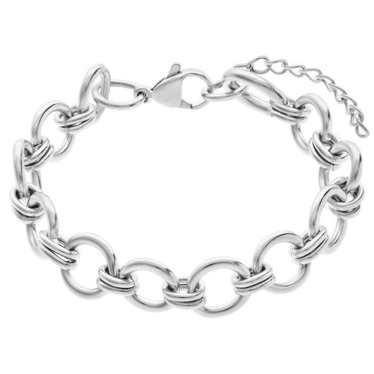 Armband aus Edelstahl, poliert, breit