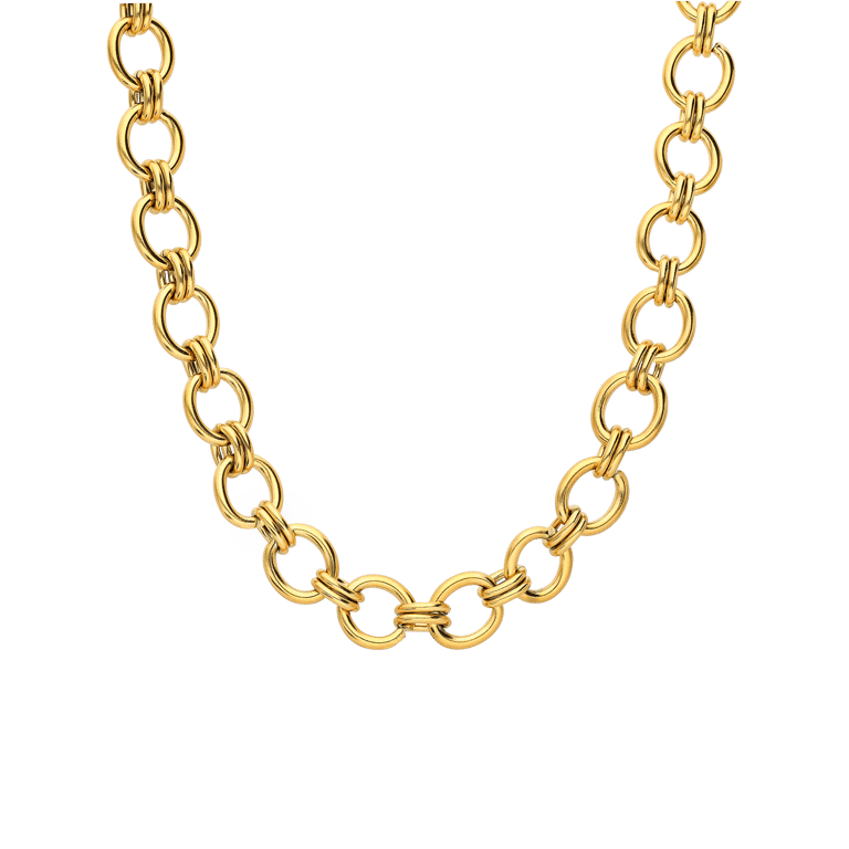 Stainless steel goldplated ketting voor dames