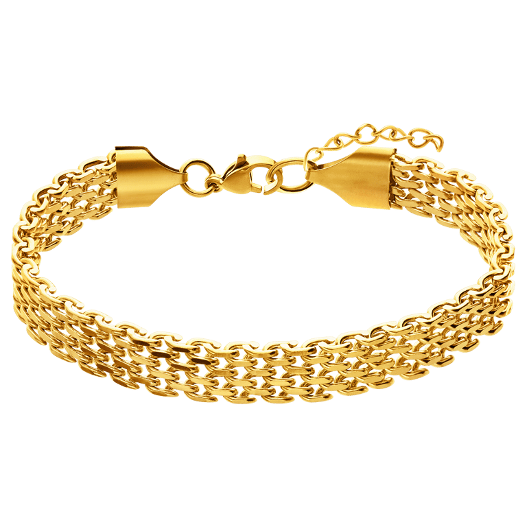 Stainless steel goldplated fantasiearmband voor dames