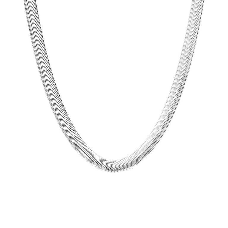 Halskette aus Edelstahl mit flachem Glied