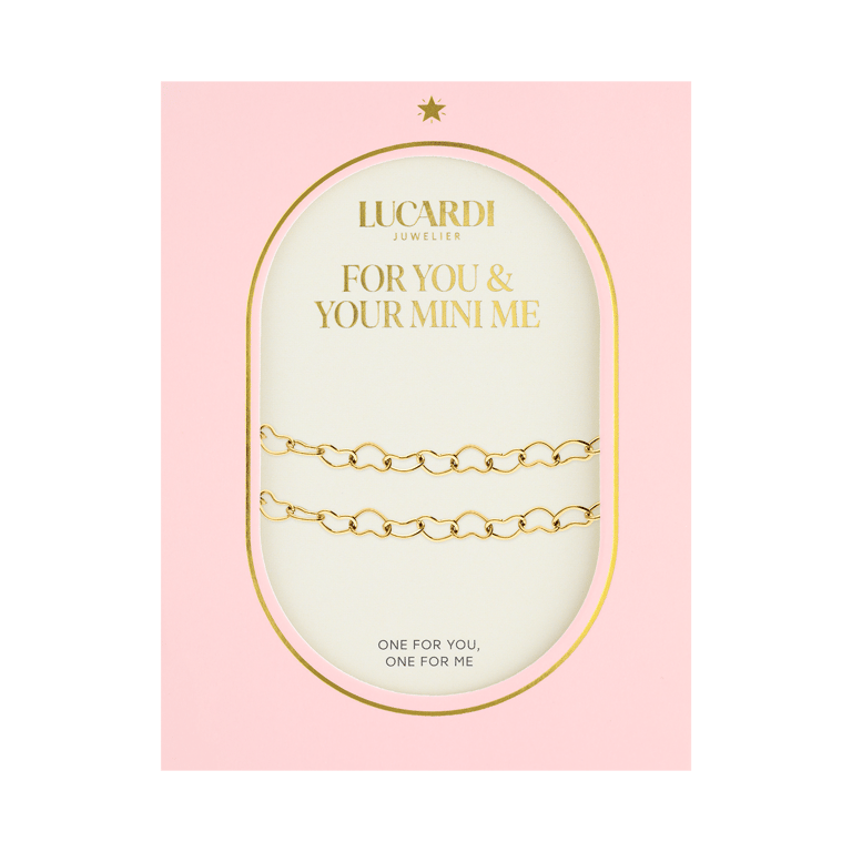Stalen goldplated armbanden set hart voor dames
