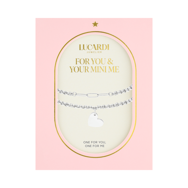 Stainless steel armbanden Moeder/Dochter hart closed forever