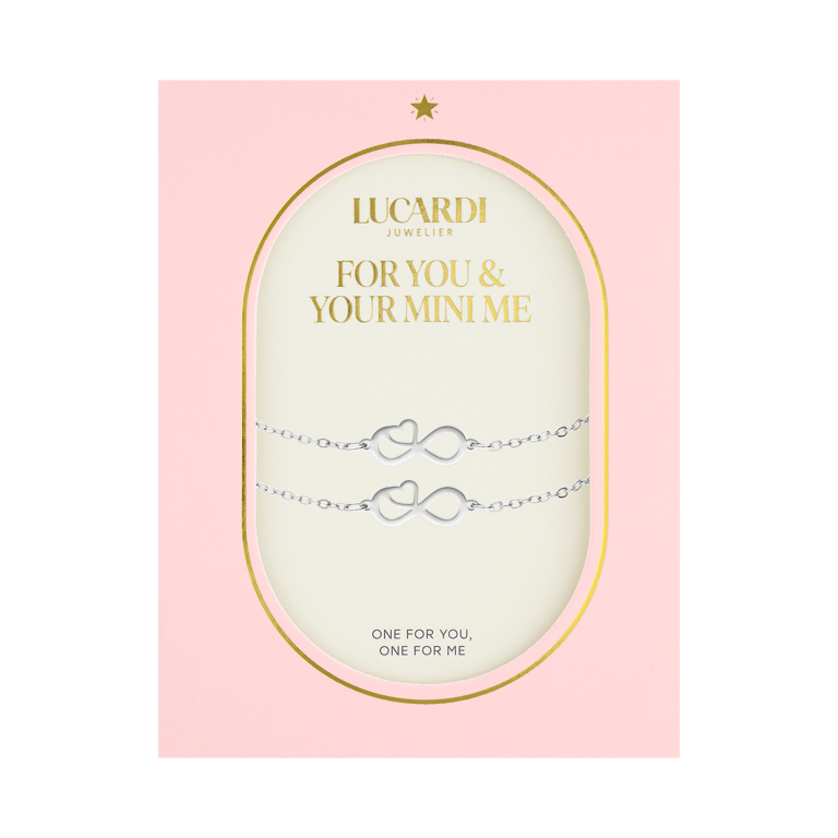 Stainless steel armbanden Moeder/Dochter infinity/hart