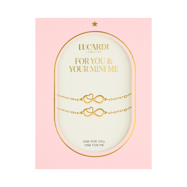 Stainless steel goldplated armbanden Moeder/Dochter infinity