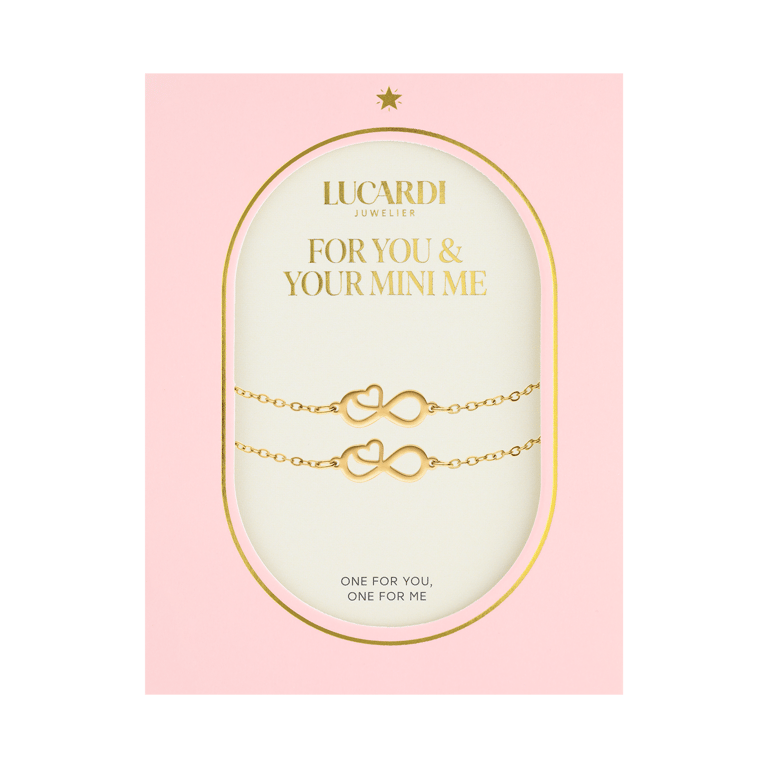 Stalen goldplated armbanden set hart voor dames