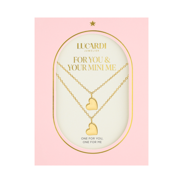 Stalen goldplated ketting met hanger hart voor dames