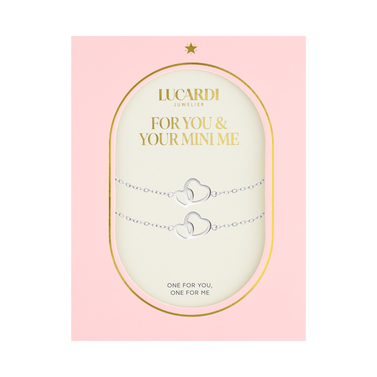 Stainless steel armbanden Moeder/Dochter hart/hart