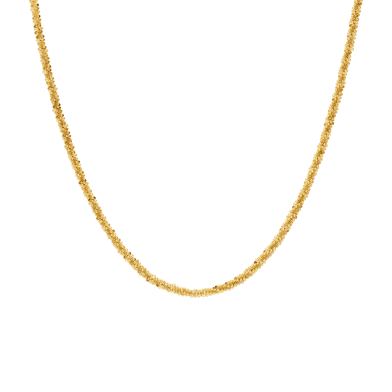 Myla stainless steel goldplated ketting met schakel gedraaid voor dames
