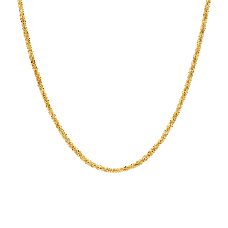 Stalen goldplated ketting met schakel gedraaid