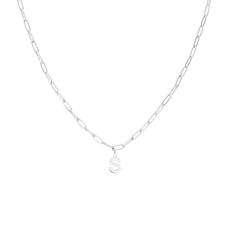 Stalen ketting closed forever met letter S