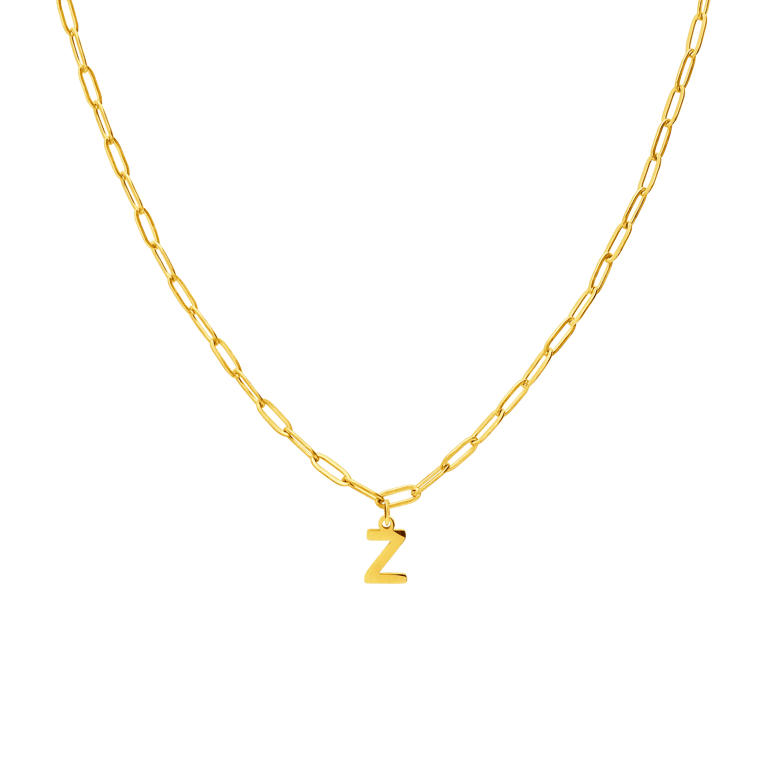 Stainless steel goldplated ketting met hanger letter Z voor dames