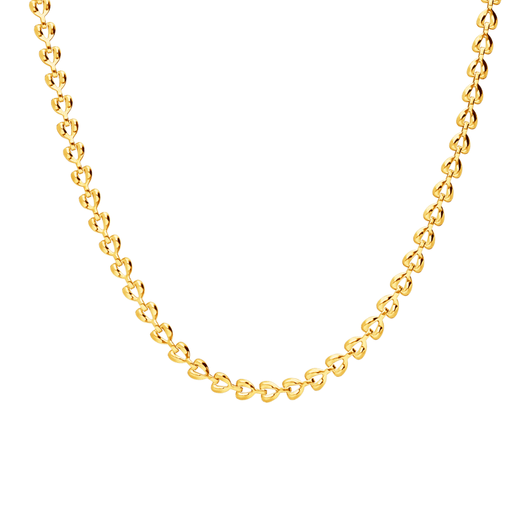 Stalen goldplated ketting met hart