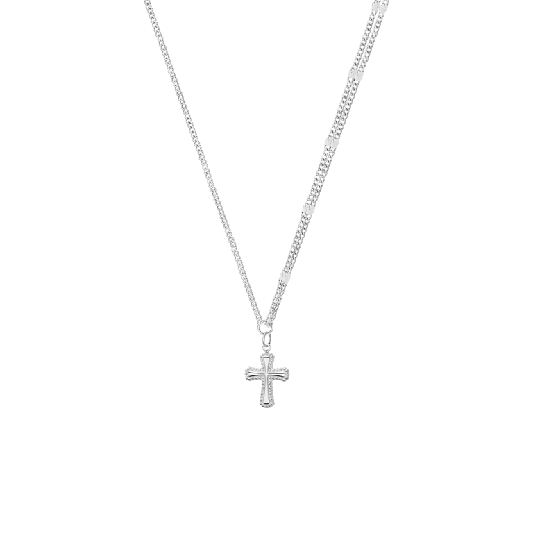 Halskette aus Edelstahl mit Kreuz