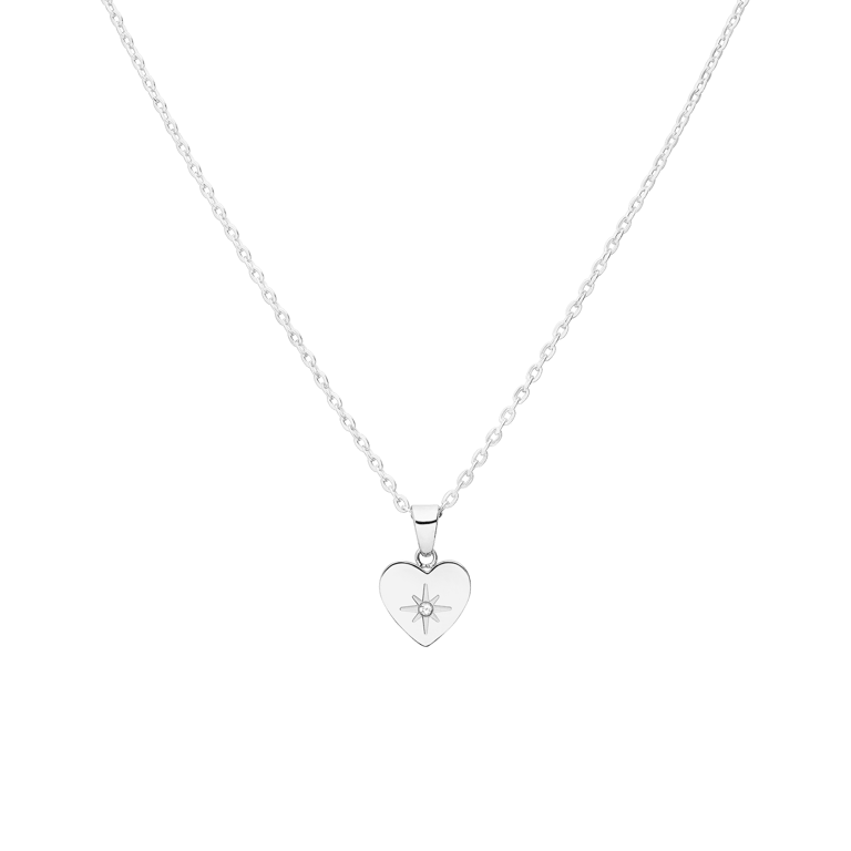 Myla stainless steel ketting hart met zirkonia voor dames