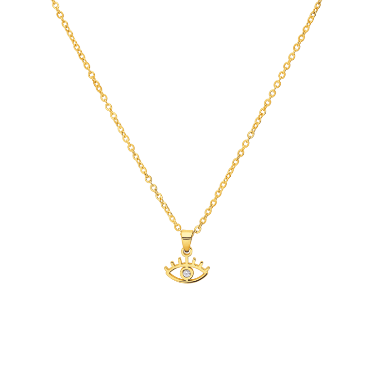 Myla stalen goldplated ketting met oog voor dames