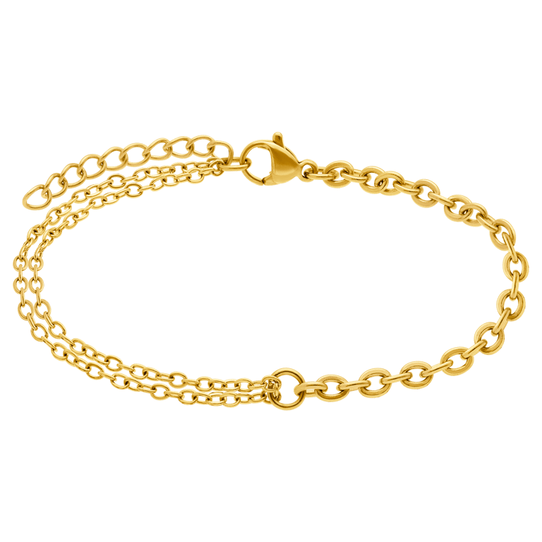 Armband aus Edelstahl, vergoldet, mit Ankerglied