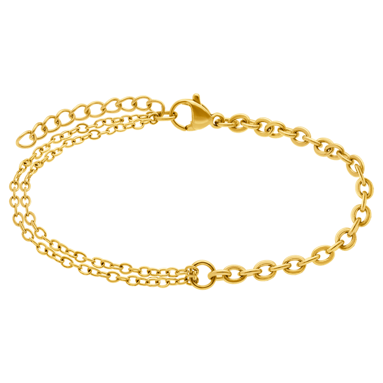 Stalen goldplated armband met anker schakel